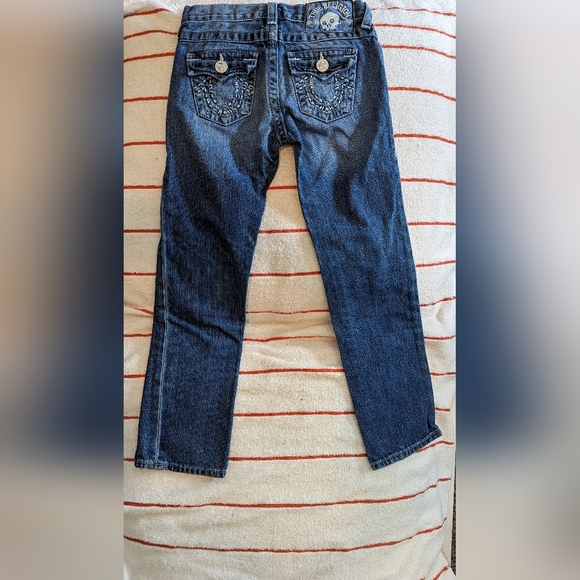 Sold Out True Religion girls size 7 Y2K k jeans perfect condition embroidered - Picture 1 of 6